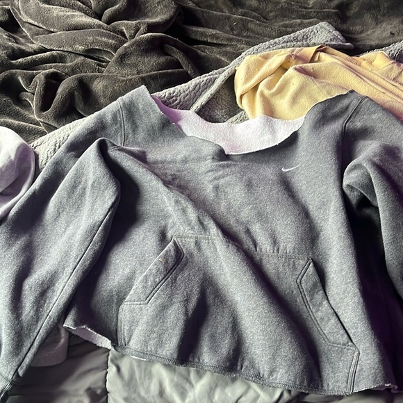 altered grunge nike hoodie, off the shoulder - Picture 1 of 1